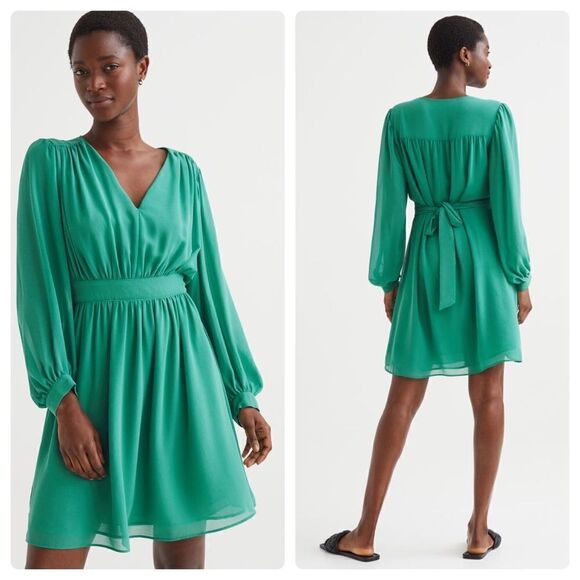H&M Green Belted Short Dress New - Picture 1 of 7
